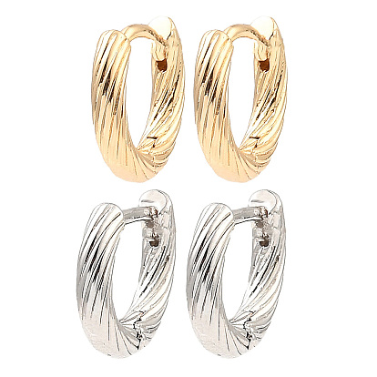 Латунные серьги обруча, твист кольцо