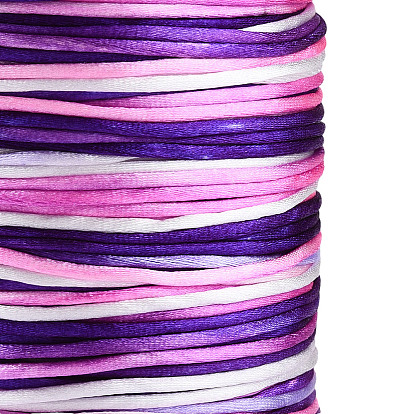 Câblés de polyester, cordon de nouage chinois teint par segment, cordes en polyester pour la fabrication de bijoux en perles