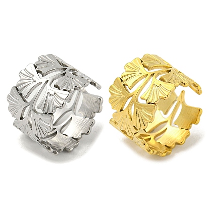 304 из нержавеющей стали широкая полоса кольцо, открытое кольцо-манжета с листом гинко