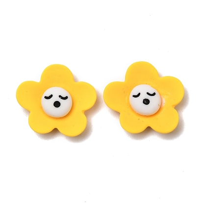 Opaque Resin Cabochons Accessories, Flower