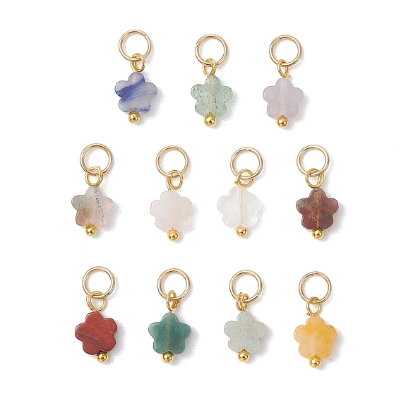 Природные смешанные подвески драгоценных камней, , с 304 фурнитурой из нержавеющей стали, смешанные окрашенные и неокрашенные