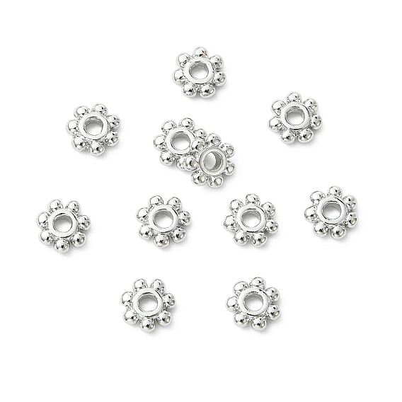 Perles d'espacement en laiton shegrace, fleur, sans cadmium et sans nickel et sans plomb