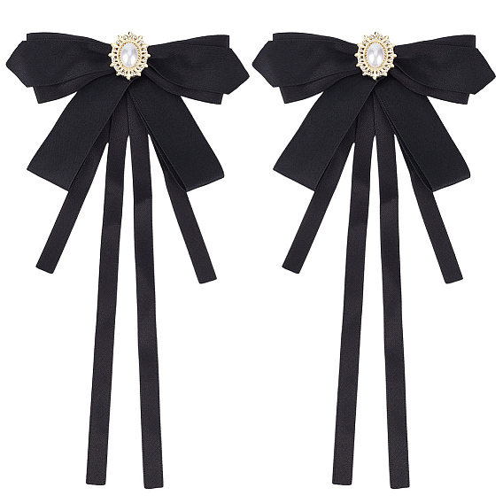 2шт. полиэстеровые булавки для бантиков, булавки для лацканов одежды из сплава, с имитацией жемчуга