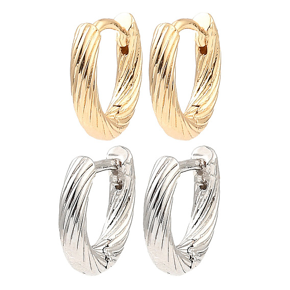 Латунные серьги обруча, твист кольцо