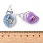 10Pcs Transparent Resin Conch Shell Pendants, Conch Charms with Natural Shell Inside