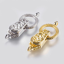 Brass Fold Over Magnetic Clasps, Cadmium Free & Lead Free