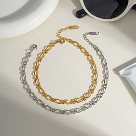 Простые и стильные витые цепочные браслеты из нержавеющей стали для женщин, ощущение высокой моды