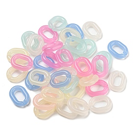 Imitation Jelly Acrylic Linking Rings, Quick Link Connectors, for Cable Chain Making, Oval