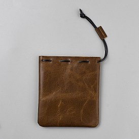 Packbeutel aus Leder, Beutel mit Kordelzug, Rechteck