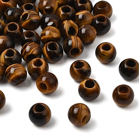 Природных тигровый глаз бисером, бусины с большим отверстием, рондель