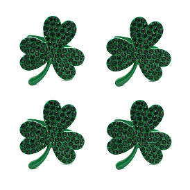Irish Day Green Napkin Buckle Shamrock Napkin Ring Napkin Ring Diamond Set