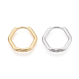 Серьги из 304 нержавеющей стали, шестиугольник