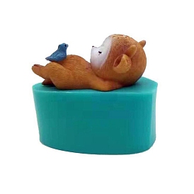 Sleeping Sika Deer with Bird Food Grade Silicone Molds, Fondant Molds, Resin Casting Molds, for Chocolate, Candy, UV Resin & Epoxy Resin Deroration Making