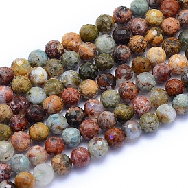 Океан Природный яшмы бисер нитей, граненые, круглые