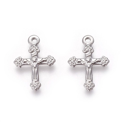304 Stainless Steel Pendants, For Easter, Crucifix Cross