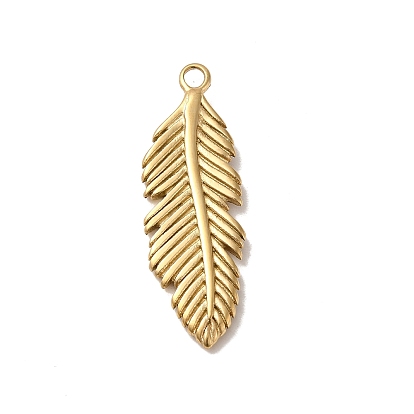 304 Stainless Steel Pendants,  Leaf Charm