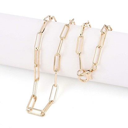 Латунные скрепки, изготовление колье из вытянутых удлиненных кабельных цепочек, с карабин-лобстерами 