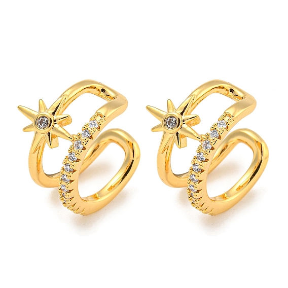 Серьги-манжеты из циркония, звезда