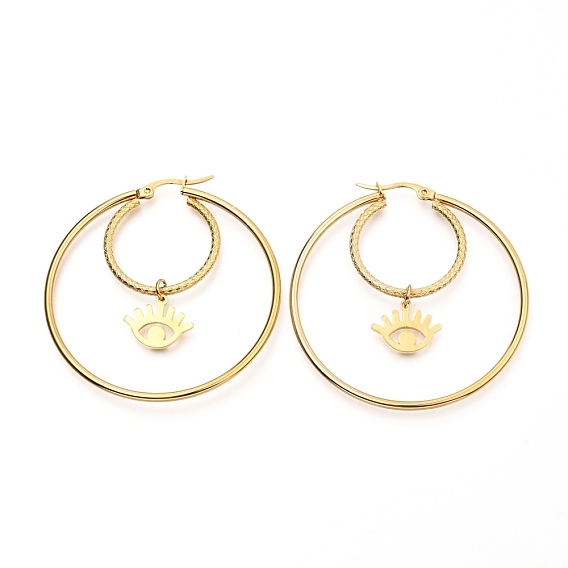 Серьги из 304 нержавеющей стали, , форма кольца с ушком