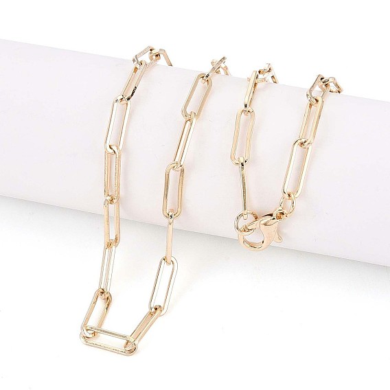 Латунные скрепки, изготовление колье из вытянутых удлиненных кабельных цепочек, с карабин-лобстерами 