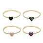 Bracelets à charnière en forme de cœur pour femmes, placage en laiton, micro pavé, zircone cubique, réel 18 k plaqué or, sans cadmium et sans plomb, plaqué longue durée