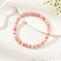 6MM Natural Argentina Rhodonite Round Beaded Stretch Bracelets for Women
