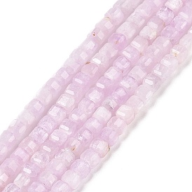 Natural Kunzite Beads Strands, Faceted, Cube