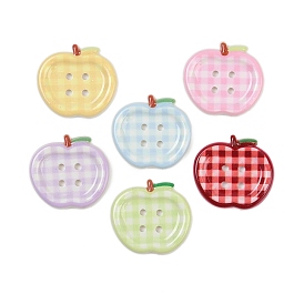 Пластиковые кнопки 4-отверстие, яблоко с клеткой