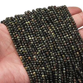 Природные SERAPHINITE нитей бисера, круглые, граненые