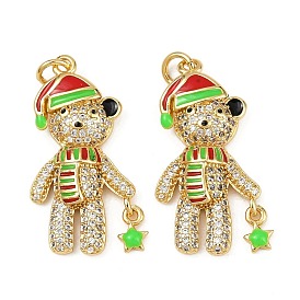 Латунные микро проложить кубического циркония подвески, с эмалью, подвески в виде медведя и звезды, без кадмия и без свинца, стойки покрытие, долговечный, с целью перехода в кольце