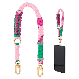 Dragonnes en coton et nylon pour téléphones portables, fermoirs alliage pivotantes, or