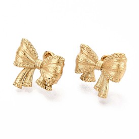 304 из нержавеющей стали серьги, ионное покрытие (ip), бантом