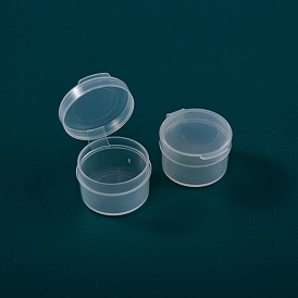 Transparent Plastic Bead Containers, with Hinged Lids, Column