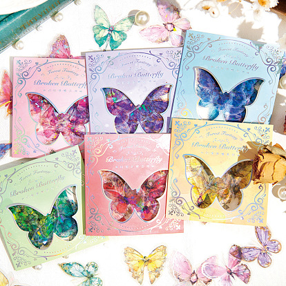 20Pcs Butterfly PET Self-Adhesive Decorative Stickers, Waterproof Decals for Party Decorative Presents, DIY Scrapbooking