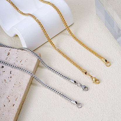 Модный стиль 3мм 304 ожерелья из нержавеющей стали с цепочкой из пшеницы