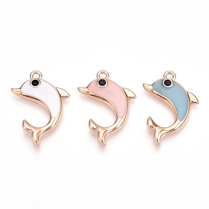 Подвески из эмали и сплава, без свинца и без кадмия, золотые, дельфин очарование