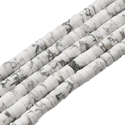 2 нити натуральные бусины говлита нити, матовые, Плоский круглый / диск, Heishi бусы