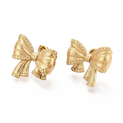 304 из нержавеющей стали серьги, ионное покрытие (ip), бантом