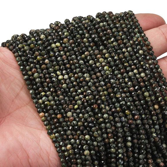 Природные SERAPHINITE нитей бисера, круглые, граненые