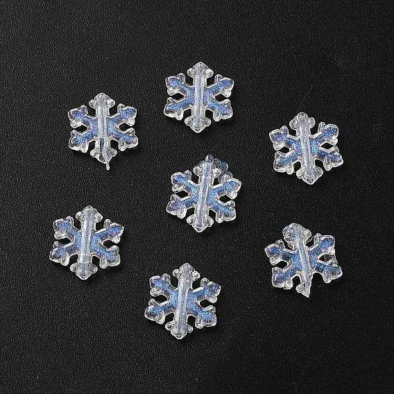 200Pcs Transpareent Acrylic Beads, Snowflake