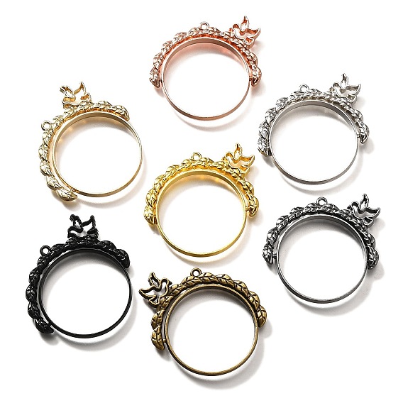 Подвесные подвески из сплава, для diy уф смолы, эпоксидная смола, без кадмия, без никеля и без свинца, плоские круглые с птицей