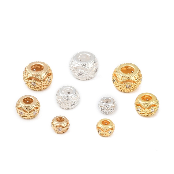 Латунные микропаве из прозрачного кубического циркония, рондель, стойки покрытие, долговечный, без свинца и без кадмия