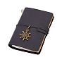 Rectangle Cowhide Journal Notebooks, with Paper Inside and Alloy Helm Charm