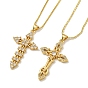 Ожерелья с подвеской в форме креста из латуни и прозрачного кубического циркония для женщин и мужчин