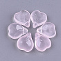 Transparent Spray Painted Glass Pendants, Petal