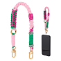 Dragonnes en coton et nylon pour téléphones portables, fermoirs alliage pivotantes, or