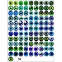 Printed Transparent Glass Cabochons, Half Round with Eye Pattern