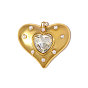 304 подвески из нержавеющей стали с кубическим цирконием, сердце прелести, ионное покрытие (ip), с имитацией жемчуга
