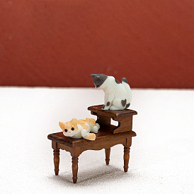 Мини-модель деревянного приставного столика, аксессуары для кукольного домика с микро-ландшафтом, притворяясь опорными украшениями