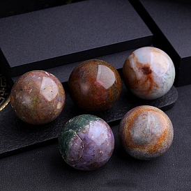 Natural Gemstone Sculpture Display Decorations, for Home Office Desk Decoration, Round